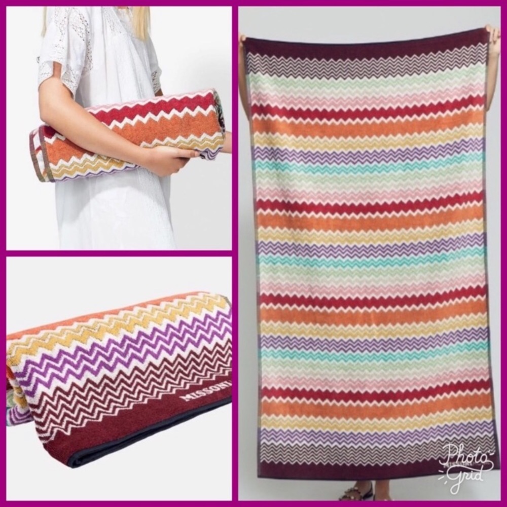 Missoni Beach Towel Blanket Chevron Zig Zag NEW - Picture 3 of 5